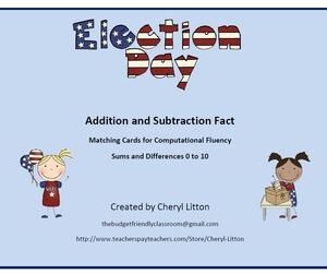 Addition and Subtraction Facts Fluency Election Day