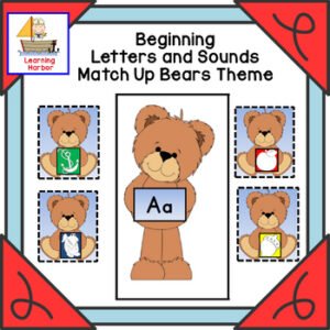 Beginning Sound and Letter Matching Game With Teddy Bear Theme