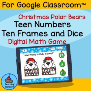 Christmas Polar Bears Teen Numbers with Ten Frames and Dice