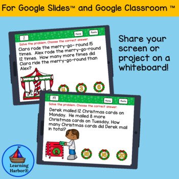 Christmas Math Word Problems Activity - Learning Harbor Resources for ...