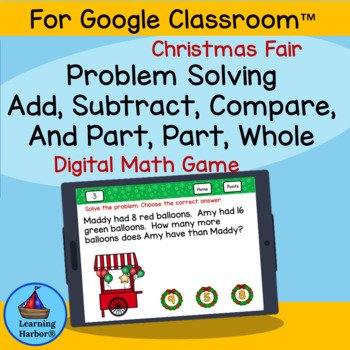 Christmas Math Word Problems Activity - Learning Harbor Resources for ...