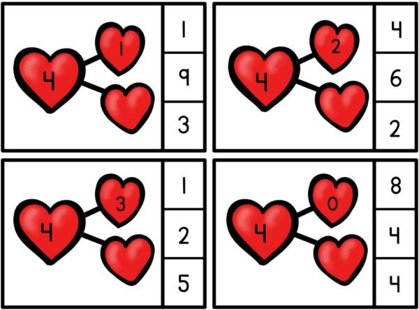 Number Bonds and Missing Addends within 10 Valentine Theme - Learning ...