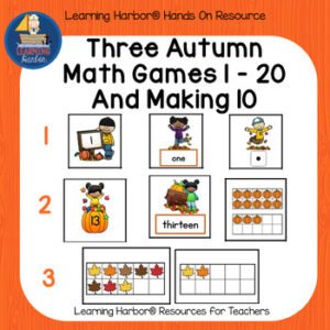 Three Fall Games for Teen Numbers and Composing and Decomposing 10