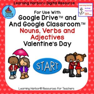 Valentine's Day Nouns Verbs and Adjectives for Google Classroom™