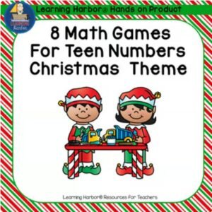 Teen number math game. Hands on number sense activity with matching cards, ten frames, tally marks for numbers 11-20